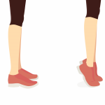 woman going from flat footed to tip toes