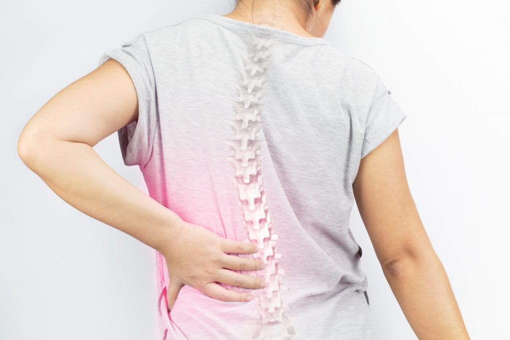 woman with spine pain