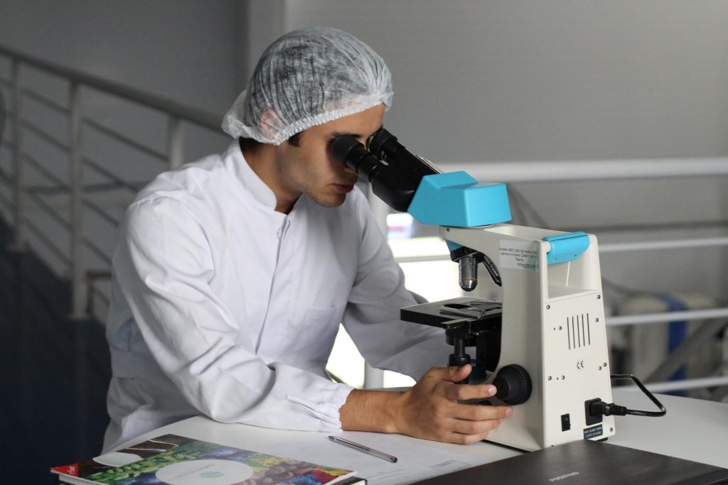 man doing lab research