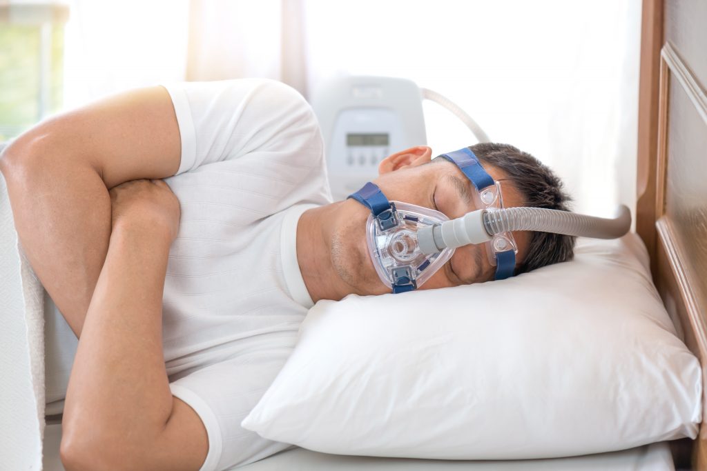 man with a CPAP